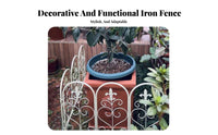 Decorative Metal Garden Fence Plant Support Flower Bed Fencing Decorative Garden Border Weather Resistant Short Fence Panels