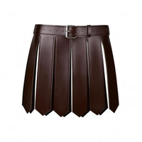 PU Leather Combatant Kilt Medieval Style Faux Leather Battle Skirt Halloween Costume Clothing