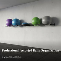 Space-Saving Wall Mounted Exercise Ball Rack Easy Installation Exercise Ball Wall Mount Heavy-Duty Anti-Rust for Garage