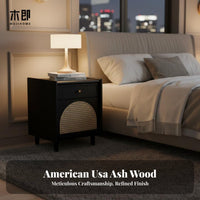 Italian design Single-Drawer End Table with Open Shelf Minimalist Design Nightstand Clean Lines Bedside Cabinet Sturdy Construction for Homeowners, Adults, Students, Guest Room
