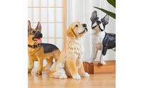 Handmade Craft Lifelike Dog Statue Detailed Craftsmanship Realistic Dog Figurine Hand-Painted for Pet Owners, Garden, Patio, Office