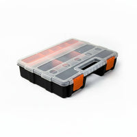 3 Pieces Divided Compartments Screw and Nut Organizer Removable Dividers Small Parts Organizer Box Transparent Lid Compartment Storage Case Secure Latch for Workshop, Garage, Repair Desk