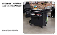 Permanent Makeup Workstation Cart Lockable Casters Mobile Workstation Trolley Wheels with Brakes Mobile Tool Cabinet for Artists, Beauty Salon
