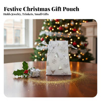 Festive Design Velvet Drawstring Bag Reusable Christmas Gift Bag Long-Lasting for Party Planners, Crafters, Stocking Stuffers, Weddings