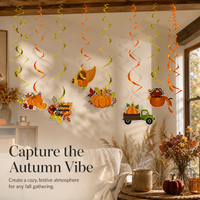 Thanksgiving Maple Leaf Pumpkin Swirl Decorations for Autumn Harvest Party