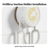 Drilldrill-Less Suction Cup Basin Hanger Removable Bathroom Accessory Easy Installation Wall Hook Space-Saving for Renters, Homeowners, Families