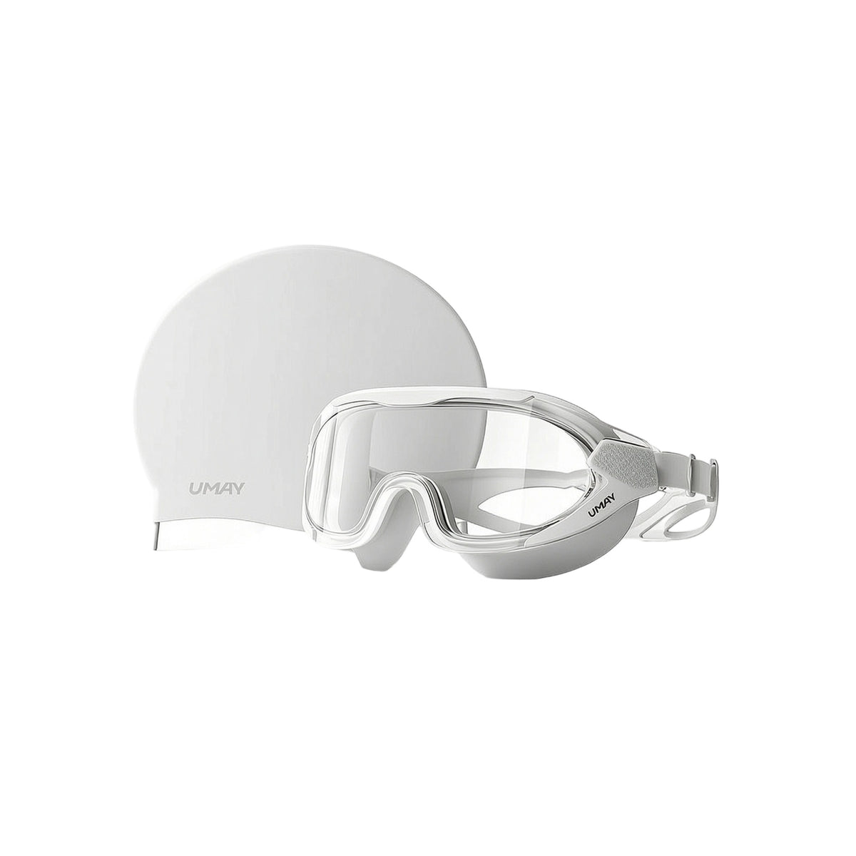 Anti-Fog Goggles with Swim Cap Adjustable Swim Goggles Tinted Eyewear Wide-View for Swimmers, Adults, Swimming Pool