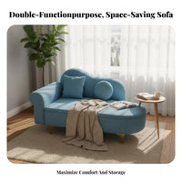 Space-Saving Storage Chaise Lounge Multifunctional Design Chaise with Storage Upholstered Cushion Household Seating Long-Lasting Construction for Apartment Dwellers, Small Business Owners, Homeowners, Boutique, Bedroom, Living Room, Office