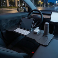Foldable Car Tray Table Long-Lasting Car Tray with Cup Holder Stable Space-Saving for Commuters, Road Trips