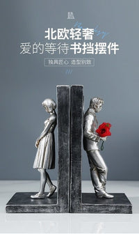 Nordic Style Resin Bookend with Cartoon Character Design