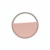 Elegant Rhinestone Circle Bag Formal Event Crystal Handle Purse Sequin-Design Glow for Wedding, Banquet