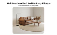 2-in-1 Design Pull-convertible Sleeper Sofa Space-Saving Wavy Backrest Pull-convertible Bed Foldable transformable Couch mid-centurymid-century-modern Modern aesthetic for Small Apartment Dwellers, Guest Hosts, Homeowners, Studio Flat, Home Office