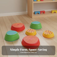 Colorful Balance Stepping Stones Indoor and Outdoor Use Kids Stepping Stones Anti-Slip Sensory Balance Beam Set Open Combination for Children, Preschoolers, Toddlers, Kindergarten, Preschool, Daycare, Playroom