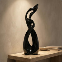 Abstract Human Figure Sculpture Tall Polished Abstract Figure Narrow Desk Ornament for Living Room