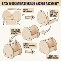 DIY Wooden Easter Basket Child-Friendly Wooden Easter Craft Creative Fun Paintable Egg Holder for Families, Crafters, Party, Classroom Projects, Home