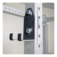 Squat Rack Bar Hook Universal Fit Strength Rack Barbell Storage Attachment Space-Saving Design Vertical Barbell Storage Hook