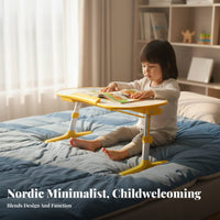 Multi-Functional ergonomic contourdShaped Folding Table Multifunctional Foldable Lap Desk Portable Bed Tray Lightweight for Students, Toddlers, Bedroom, Playroom, Floor, Home awayice