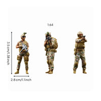 3 Pieces 1:64 people Model Set High Detail Resin Miniature