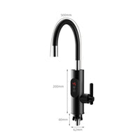 Instant Tankless Water Heater Faucet Gooseneck Faucet with Digital Display Electric Heating Tap Deck Mounted for Homeowners