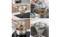Conical Mesh Strainer Stainless Steel Conical Strainer Sieve Heavy Duty Kitchen Tool Sturdy for Chefs, Home Cooking