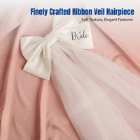 Bridal Ribbon Veil, Wedding Ribbon, Bride Hair Accessory, Creative Headpiece