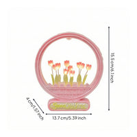Flower Night Light Illuminated Flower Lamp Flower Night Light LED Flower Lamp with Wooden Base Warm for Bedroom, Desk