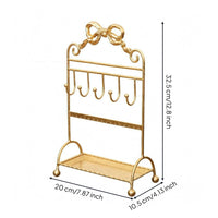 Jewelry Display Stand Decorative Bow Necklace Holder Curled Accents