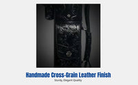 Billiard Cue Case, 7-Hole Large Head Tube, Multi-Compartment Pool Cue Bag, Leather Cross Pattern, Professional Storage
