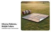 Aluminum Foil Backing Waterproof Picnic Blanket Lightweight Thickened Camping Pad Easy to Clean Foldable Outdoor Mat Sturdy for Picnickers, Beachgoers, Picnics, Lawn, Parks, Travel