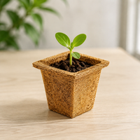 Biodegradable Coco Coir Seed Starter Pots for Office & Garden, Breathable Plant Nursery Bags, Direct-to-Soil Transplanting