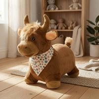 Cushioned Ride on Bouncer Child-Sized Bouncy Animal Toy textileCovered for Children