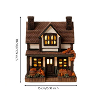 Vintage Light-up Pumpkin Cottage Halloween Lighted House with Pumpkins Miniature House with Warm Lights Autumn Pumpkin Cottage