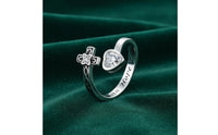 Adjustable Cross Rings Inspirational Cross Rings Metal for Women, Christians