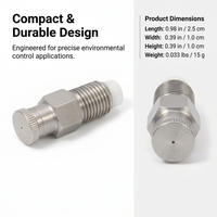 Stainless Steel Misting Nozzle, 1/4BSPT Female Thread Mist, 60 PSI Industrial Misting System Nozzle, Rust-Resistant Spray Tip for Outdoor Cooling