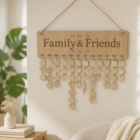 Valentine's Day Wooden Calendar Plaque Hanging Ornament Birthday Party Couple Decoration Commemorative Reminder Board