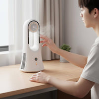 Adjustable Speeds Bladeless Desk Fan Rechargeable USB Powered Fan Personal Cooling Device for Students, Bedroom, Office