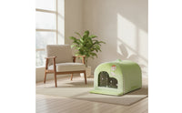Pet Cooling House Portable Pet House with Curtain Cooling Den Ventilated Shelter Safe for Cats, Indoor, Floor