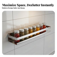 Drilldrill-Less Installation Wall-Mounted Accessories Holder Space-Saving Wall-Mounted Holder Multi-Purpose Storage Rack Water-Resistant for Apartment Dwellers, Homeowners, Students, Kitchen, Bathroom, Pantry, Office
