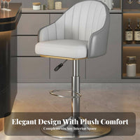 Modern Design Adjustable rotating Stool Built-in Footrest Adjustable rotating Stool with Low rear support Stable Base Bar Chair Padded seat padding for Homeowners, Business Owners, Adults, Reception Desk, Cafe, professional Establishment, Kitchen