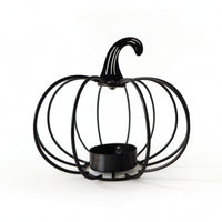 Halloween Pumpkin Candle Holder Tabletop Pumpkin Tealight Holder Metal Decor Compact for Autumn Harvest