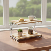 Foldable Desktop Organizer Shelf Compact Countertop Shelf Organizer Stable Desktop Rack Sturdy for Office