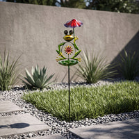 Frog Garden Stake Whimsical Yard Art Weather-Resistant Lawn Ornament for Gardeners, Homeowners, Patios