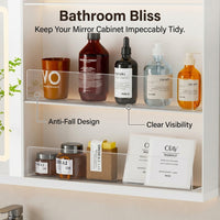 Clear Acrylic Cabinet Divider, Removable Storage for Mirror Under Sink Organization, Transparent Shelf for Vanity