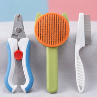 Nail Clippers and Dog Grooming Kit with Scissors, Professional Dog Nail Clippers and Pet Brush, Five Finger Design Reusable Gloves, 1 Pack
