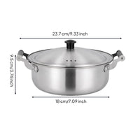 Stainless Steel Soup Pot with Lid Stovetop Cooking Pot with Lid Double Handle Cookware Flat Bottom for Singles, Kitchen