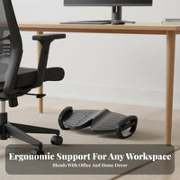 Non-Slip Base Adjustable Tilting Footrest Massaging Surface Adjustable Under-Desk Footrest Foot Support for People Working from Home, Remote Workers, Pianists, Workstation, Study Room, School