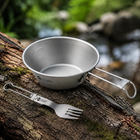 Foldable Camping Cookware Set, 3-Piece Outdoor Camping Cookware Made of Metal Alloy, Ultra-Light for Trips, Picnics, Matte Gray