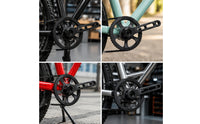 Bike Crankset with Guard Plate Low-Maintenance Belt Drive Crankset High Strength Crank Arm Set for Kids