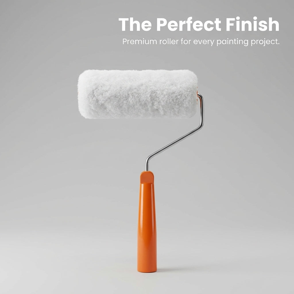 Corner Paint Roller with Handle, Polyester Brush Head for Seamless Edges, Wall Painting Tool for DIY Projects, Professional Decorator Use, 6 Inch