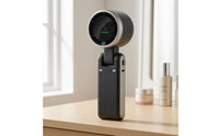 Built-in Display Foldable Electric Fan Matte Finish Adjustable Handheld Fan
